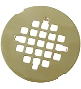 Brushed Gold Snap-in Shower Floor Drain Cover,Hidrop 4-1/4" OD Round Shower Strainer Grid, Easy-t...