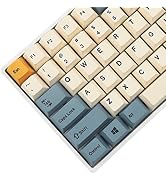 145 Apricot Yellow Dye-Sub Mac Keycaps Thick PBT Cherry Profile Key caps for TKL 61 64 68 75 87 9...
