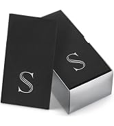 50-Pack Linen-Feel Mongrammed Napkins Black Paper, 12