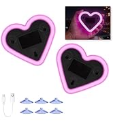 Upgrade Car Light LED Ambient Lights Heart Solar Lights Solar-Powered Heart-Shaped Neon Lights fo...