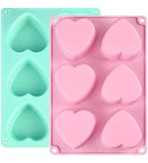 Actvty Heart Shaped Silicone Mold, 6 Holes Heart Molds for Chocolate,Muffins,Cake, Jelly Pudding,...
