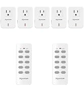 Syantek Remote Control Outlet Wireless Light Switch for Household Appliances, Expandable Remote L...