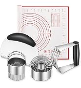 Pastry Cutter, Biscuit Cutter, Dough Scraper, Silicone Baking Mats, Stainless Steel Pastry Blende...