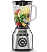 REXYHOME 8-Speed Blender with 59oz Glass Jar, 1000W Peak Smoothie Maker | 3 Preset Programs, Puls...