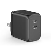 K&ZZ USB C Charger Block 45W Dual Port Super Fast Type C Wall Charger Foldable PD GaN Chargers Ch...