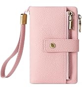SENDEFN Small Wallet for Women Leather RFID Blocking Wristlet Wallet Credit Card Holder with Doub...