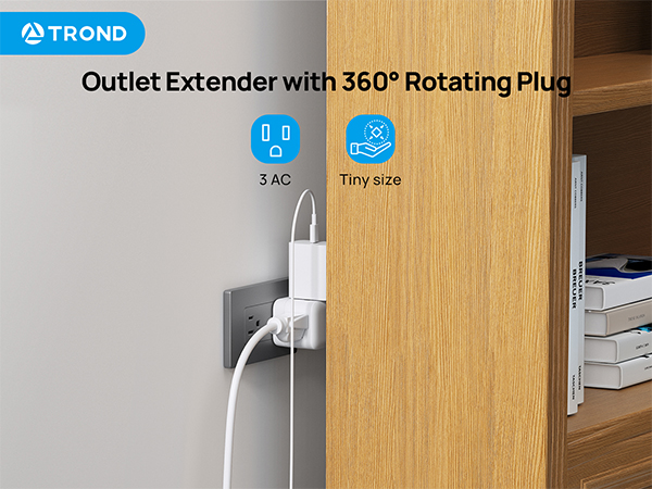 outlet extender with 360 rotating plug