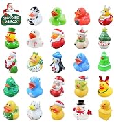 24 Pcs Christmas Rubber Ducks,Baby Bath Toys for Kids,Christmas Party Favors Supplies,Goodie Bags...