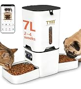 Automatic Cat Feeder with 2 Camera for 2 Cats | Two-way Voice | Night Vision | Separation Anxiety...