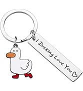 PLwelth Duck Keychain for Couples Cute Keyring for Duck Lovers Funny Keychin for Car Backpack Gif...