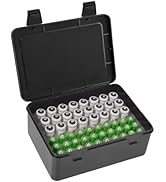 FULLCASE Battery Storage Organizer Holder Holds 54 AA AAA Batteries, Box Cases Garage Container, ...