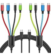Firsting USB C Multi Charging Cable, Dual USB C 4 in 1 Charging Cable, Multi Chargers for All Dev...