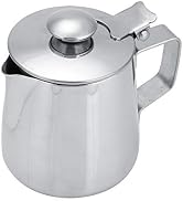 Milk Jug Stainless Steel Coffee Cup Mug Milk Frothing Pitcher Jug with Lid for Latte Coffee Art f...