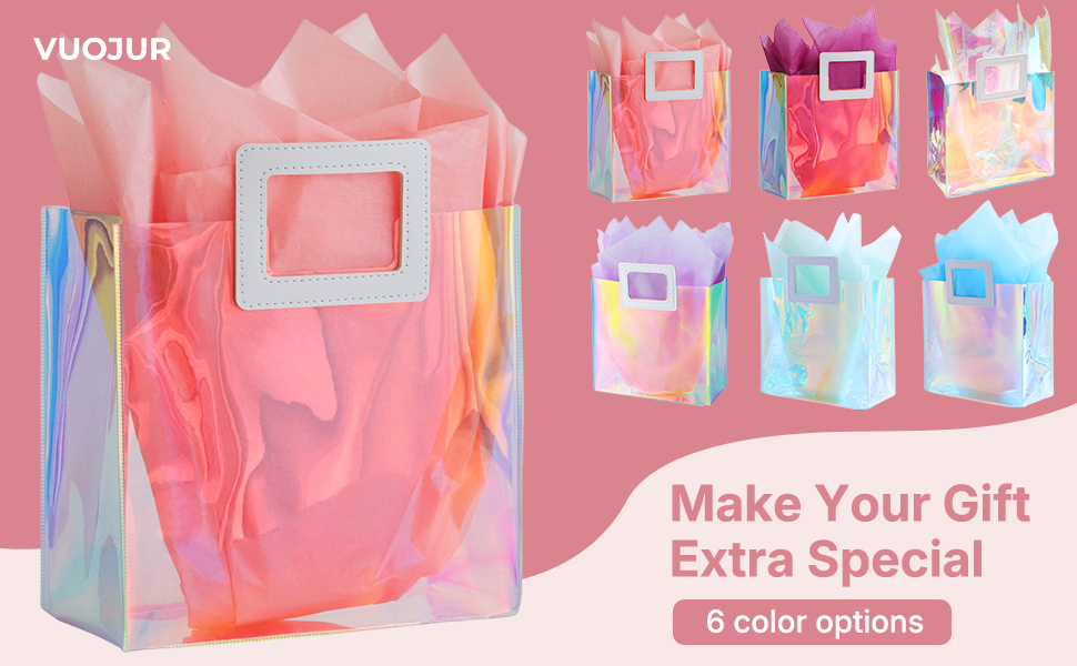 VUOJUR Reusable Gift Bag with Tissue Paper