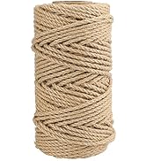 joycraft 4MM Jute Rope,164Feet Strong and Heavy Duty Jute Twine, Brown Decoration Hemp Twine Stri...