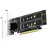 GLOTRENDS PA41 Quad M.2 NVMe to PCIe 4.0 X16 Adapter Without PCIe Bifurcation, Setup Soft M.2 NVM...