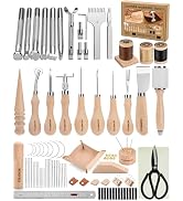 FOUSNOW Leather Working Kit Leather Working Tools, Ergonomically Leathertooling Kit Crafting Supp...