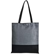 CNaiyunpin Canvas Tote Bag with Zipper & Inner Pocket, Reusable Grocery Shopping Bags, Fashionabl...