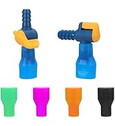 6PCS Bite Valve Replacement, Mouthpiece Replacements with 2 Shutoff Straight & Angled Hose Connec...