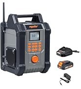 Mellif Jobsite Radio Speaker Compatible with DeWalt 20V Max Battery, Battery & AC Power Cord Incl...