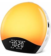 JALL Sunrise Alarm Clock for Bedrooms with White Noise Sound Machine, Wake Up Light Alarm Clocks ...