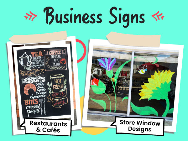 Chalkola chalk markers for restaurant menu boards and other business signages