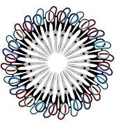Scissors Set of 24-Pack, Rkqoa 8" All Purpose Pure Black Scissors - Thick Sharp Shears for Office...
