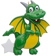 Personalize Dragon Ornament, Flying Dragon Christmas Ornament, Custom Kids Ornament Dragon Lover ...