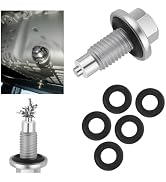 M12x1.75 Magnetic Oil Drain Plug Replacement OEM 10017615/653096US with 5PCS Oil Drain Plug Gaske...