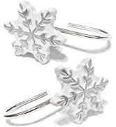 CHICTIE Christmas Shower Curtain Hooks,Snowflakes Decorative Shower Rings for Bathroom Shower Cur...