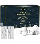 FCAEON Coin Tissue Expandable Tower Paper Tablets 9"X7.5" 500 PCS Bulk Packed Disposable Facial C...
