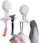LEVERLOC Razor Holder for Shower 2 Pack, Suction Cup Hooks Powerful Vacuum Suction Hooks Removabl...