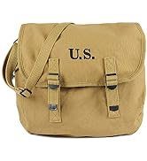 GVCELS WWII Military Vintage Messenger Bag Canvas Durable Crossbody Shoulder Bag for Men Women Re...