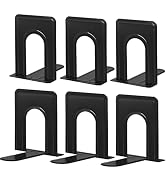 HappyHapi Bookends, Book Ends, Metal Bookend for Shelves, Non-Skid Book End to Hold Books, Black ...