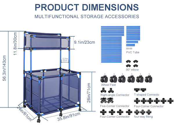 Rolling Pool Storage Organizer Bin Size