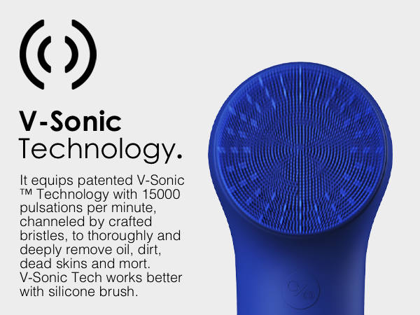 V-Sonic face scrubber facial cleansing brush silicone