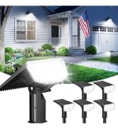 LETMY 6 Pack Solar Spot Lights Outdoor, 104 LED Solar Landscape Lights, 2-in-1 Solar Powered Outd...