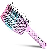 EKONAER Detangling Brush Boar Bristles Hair Brush for Adult & Kids Wet or Dry Hair,Curved and Ven...