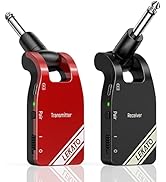 LEKATO Wireless Guitar System 2.4GHz Wireless Guitar Transmitter Receiver with 6 Channels Recharg...