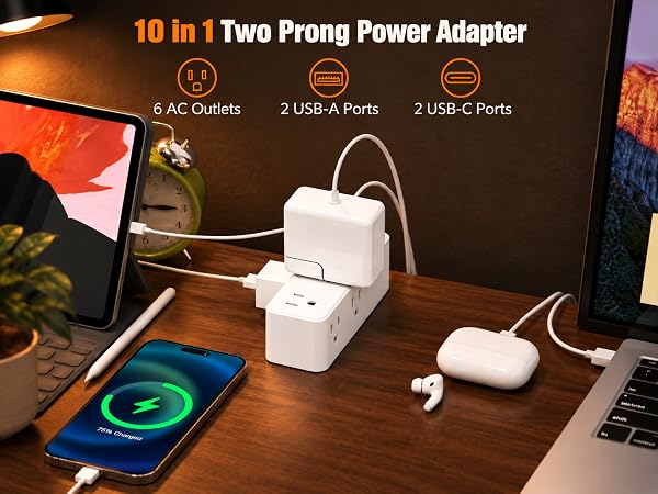 2 prong to 3 prong outlet adapter