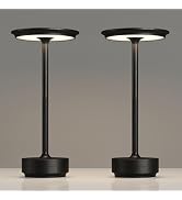 TBBGA 2 Pack Rechargeable Table Lamps Cordless, 5000mAh Outdoor Table Light | 3 Color Stepless Di...