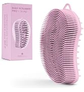 MainBasics Exfoliating Silicone Body Scrubber Pro 2-in-1 Shower Scrubber for Body Care, Silicone ...