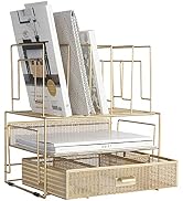 BLU MONACO Gold Desk Accessories and Workspace Organizers, Desktop Organizer - Cute File Organize...