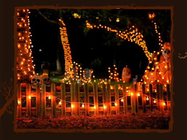 orange halloween lights outdoor