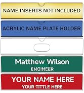 KEENWEGO Nameplate for Doors with Adhesive Tapes - 5 Pack 2x10 Inch Clear Acrylic Office Door Nam...