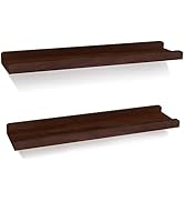 Love-KANKEI Floating Shelves Wall Mounted Set of 2, 23.6 Inch Wood Storage Wall Shelves for Bedro...