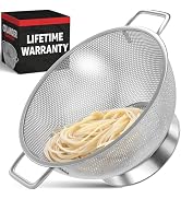 PriorityChef Premium 5Qrt Stainless Steel Colander for Kitchen, Durable Rice and Pasta Strainer w...