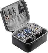 ProCase Travel Watch Case, 2 Slots PU Leather Mens Jewelry Box, Portable Watches Cufflinks Access...