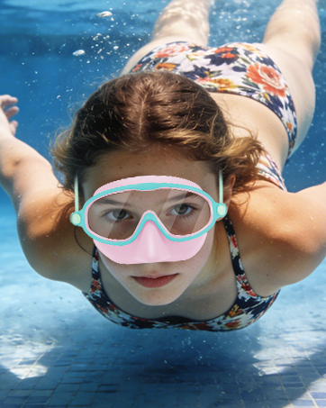 swim goggles with nose cover