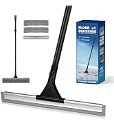 Rubber Floor Heavy Duty Squeegee Mopping Wiper Cleaning Set Long Handle | V-shaped blade design, ...